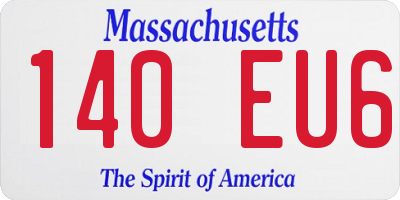 MA license plate 140EU6