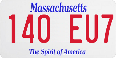 MA license plate 140EU7