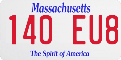 MA license plate 140EU8