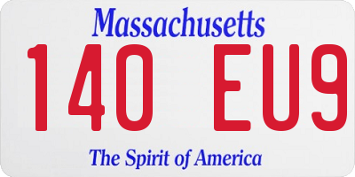 MA license plate 140EU9