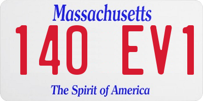 MA license plate 140EV1
