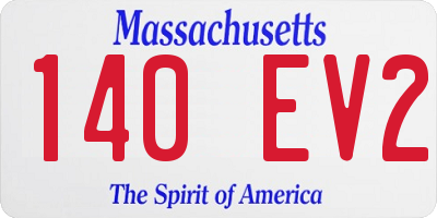 MA license plate 140EV2