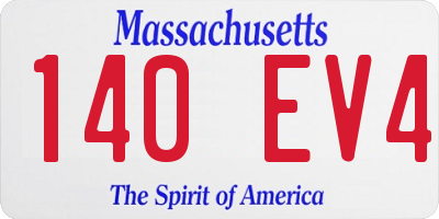 MA license plate 140EV4