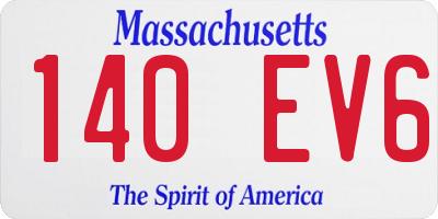 MA license plate 140EV6