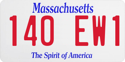 MA license plate 140EW1