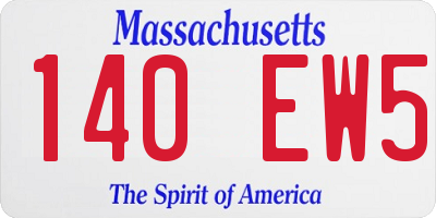MA license plate 140EW5