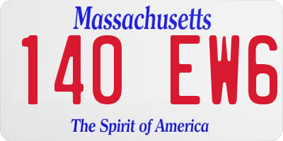 MA license plate 140EW6