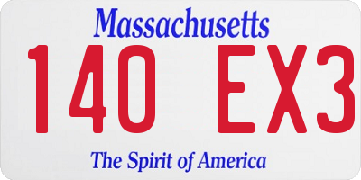 MA license plate 140EX3