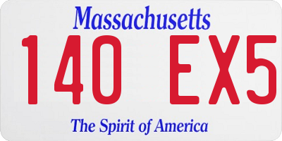 MA license plate 140EX5