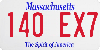 MA license plate 140EX7