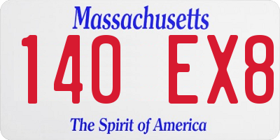 MA license plate 140EX8