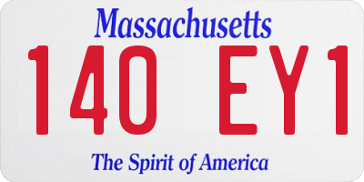 MA license plate 140EY1