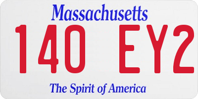 MA license plate 140EY2