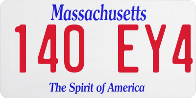 MA license plate 140EY4