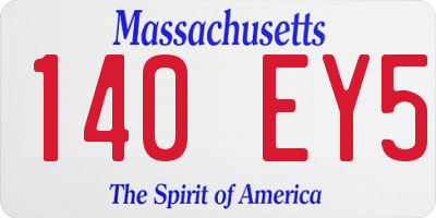 MA license plate 140EY5