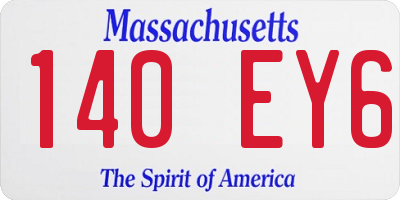 MA license plate 140EY6