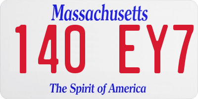 MA license plate 140EY7