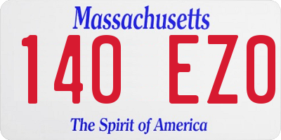 MA license plate 140EZ0