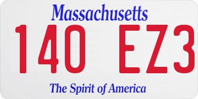 MA license plate 140EZ3