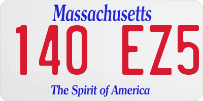 MA license plate 140EZ5