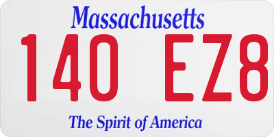 MA license plate 140EZ8