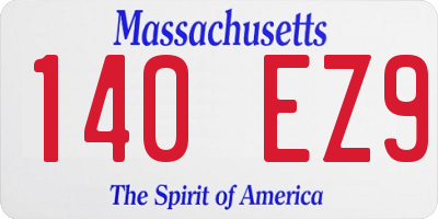 MA license plate 140EZ9