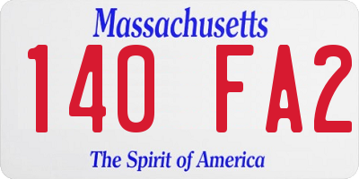MA license plate 140FA2