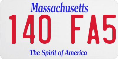 MA license plate 140FA5