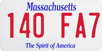 MA license plate 140FA7
