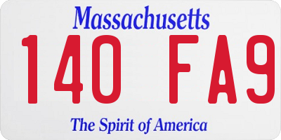 MA license plate 140FA9