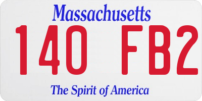 MA license plate 140FB2