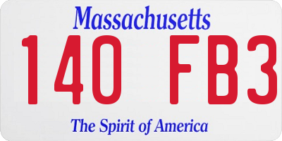 MA license plate 140FB3