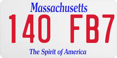 MA license plate 140FB7