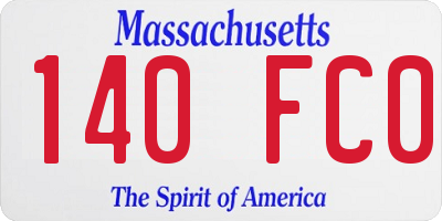 MA license plate 140FC0