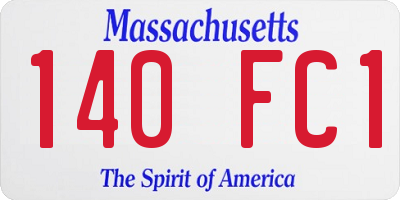 MA license plate 140FC1