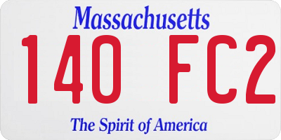 MA license plate 140FC2