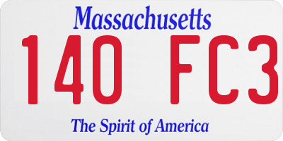 MA license plate 140FC3