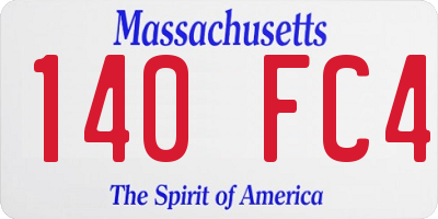 MA license plate 140FC4