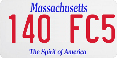 MA license plate 140FC5