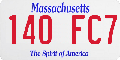 MA license plate 140FC7