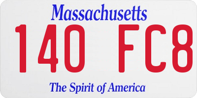 MA license plate 140FC8