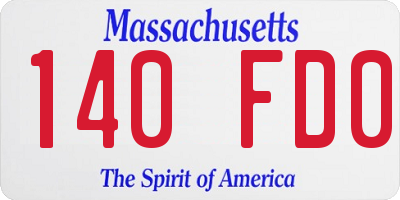 MA license plate 140FD0