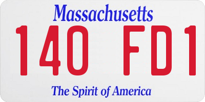 MA license plate 140FD1