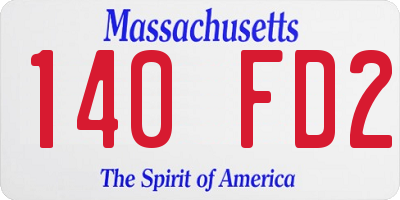 MA license plate 140FD2