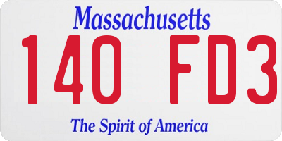 MA license plate 140FD3