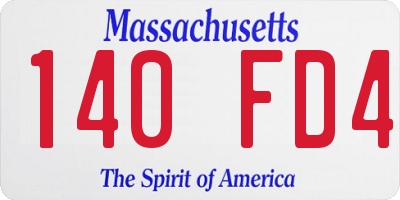 MA license plate 140FD4
