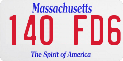 MA license plate 140FD6