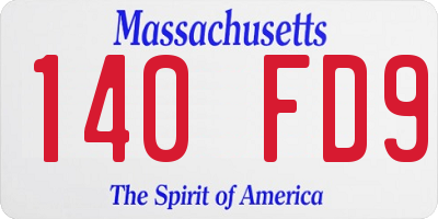 MA license plate 140FD9