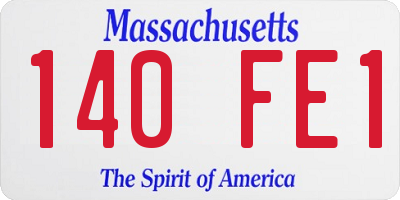 MA license plate 140FE1