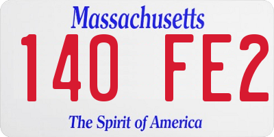 MA license plate 140FE2